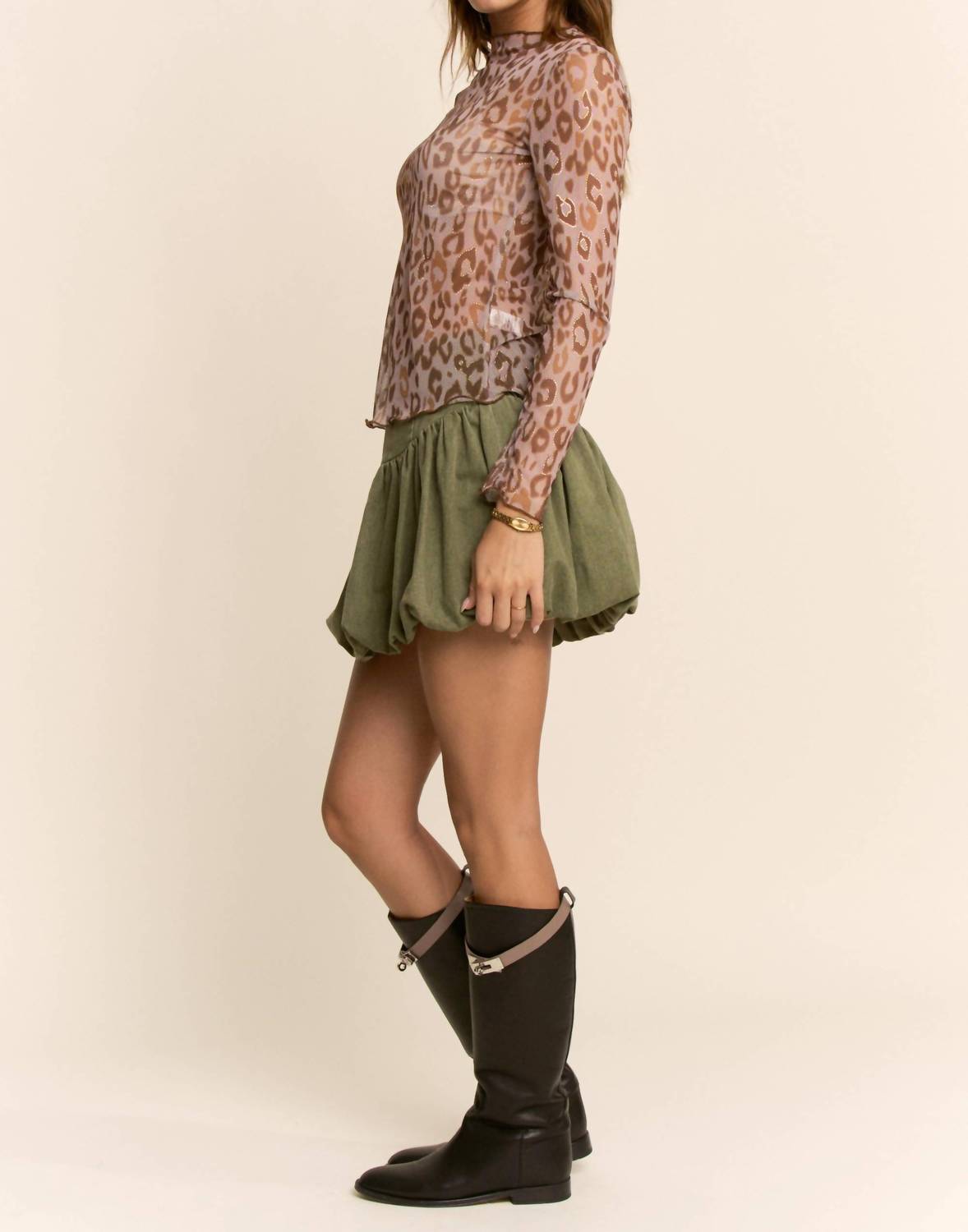 Davi & Dani - Metallic Sheer Mesh Top