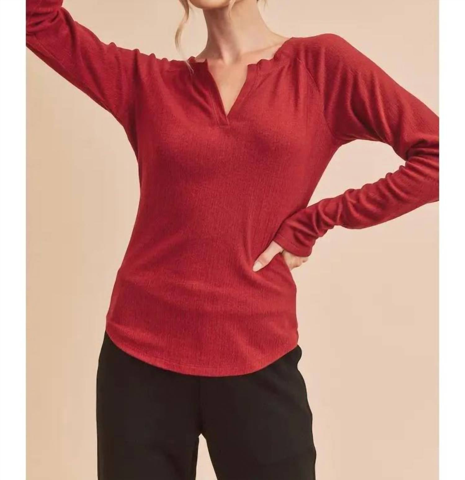 Jag - Women's Lori Notched Knit Top