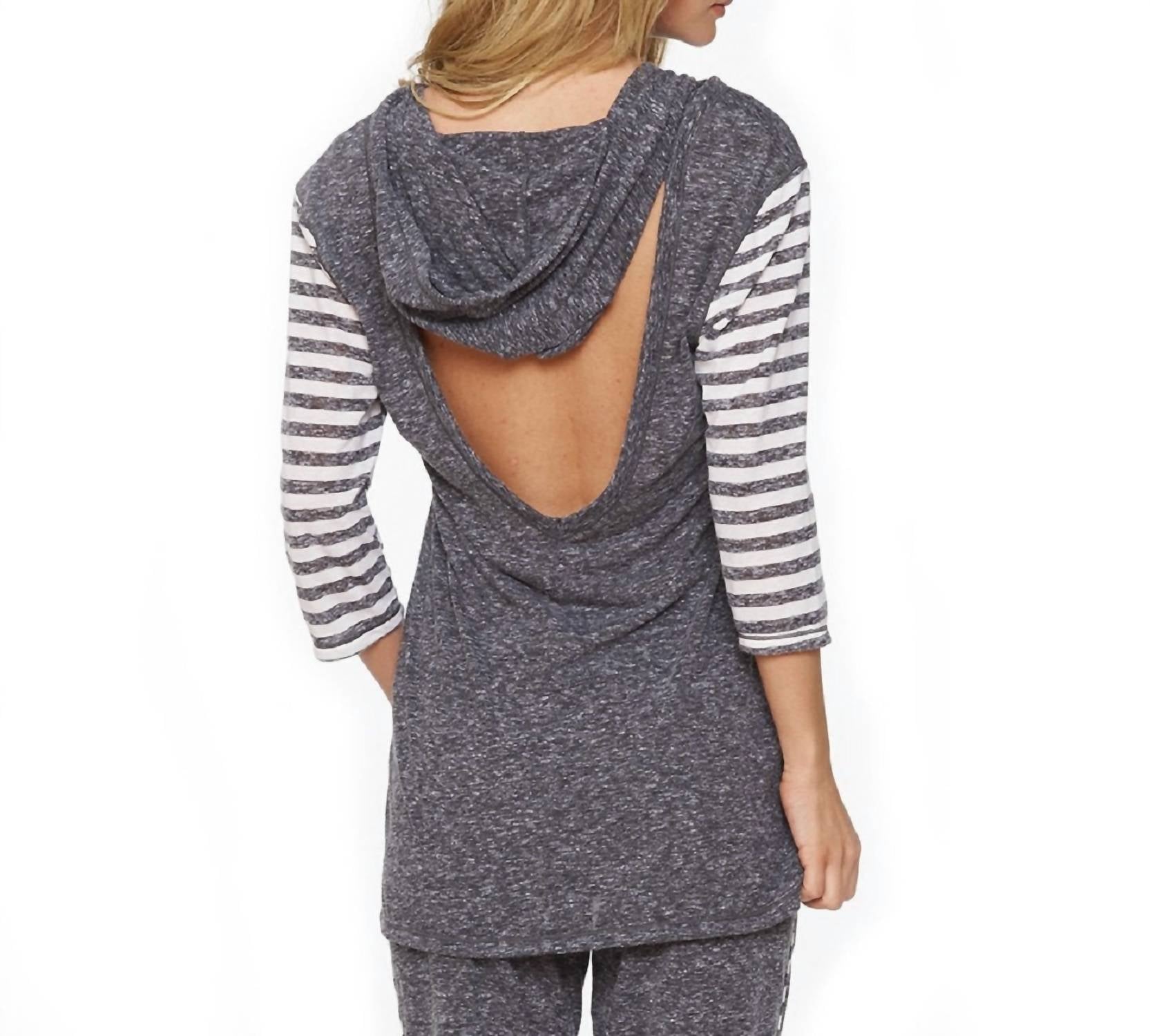 Felina - Summer Vacation Tunic With Hoodie & Open Back