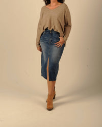 ee:some Denim Delight Midi Skirt in blue - women's skirt