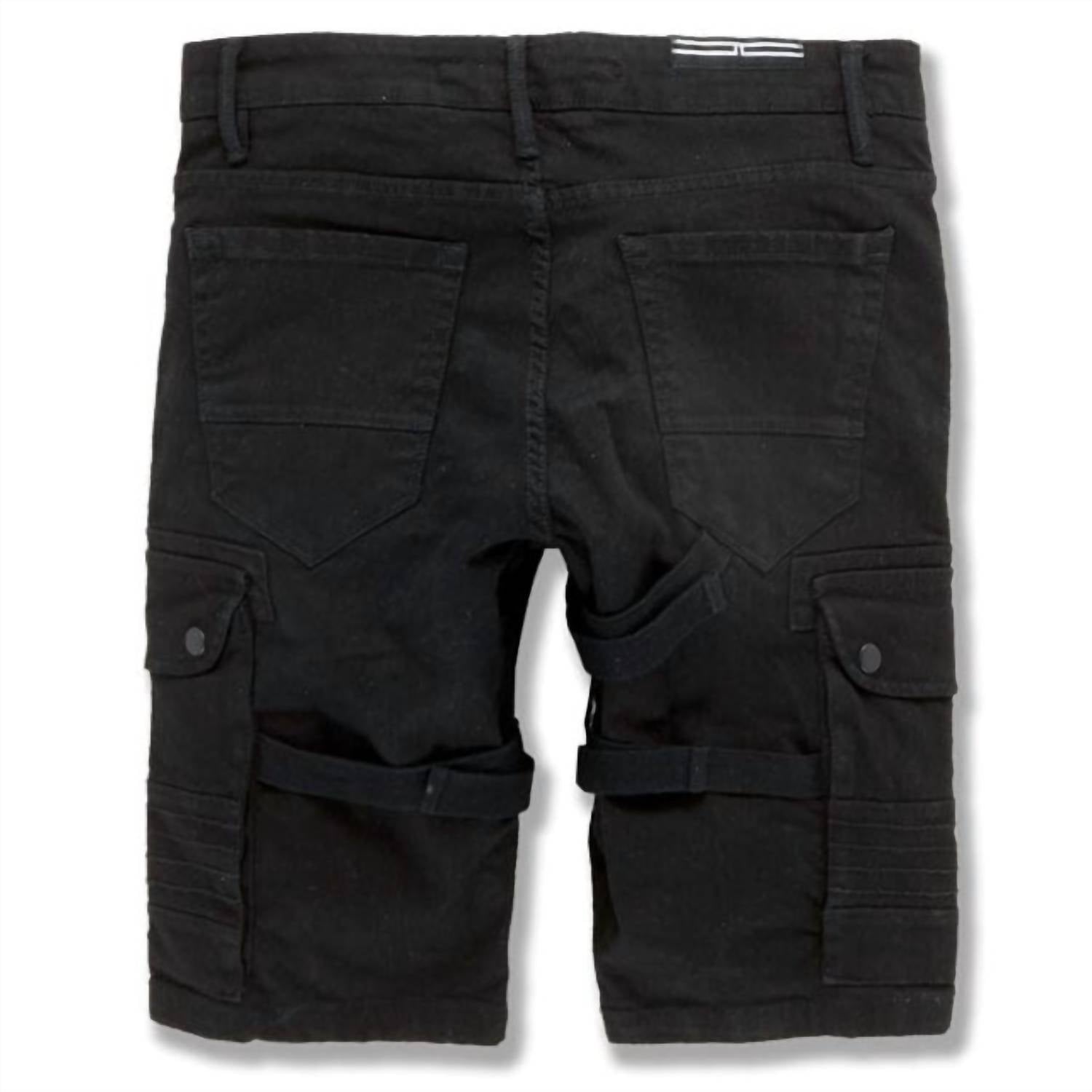 JORDAN CRAIG Men's Cairo Cargo Shorts in black - men's shorts - detail view