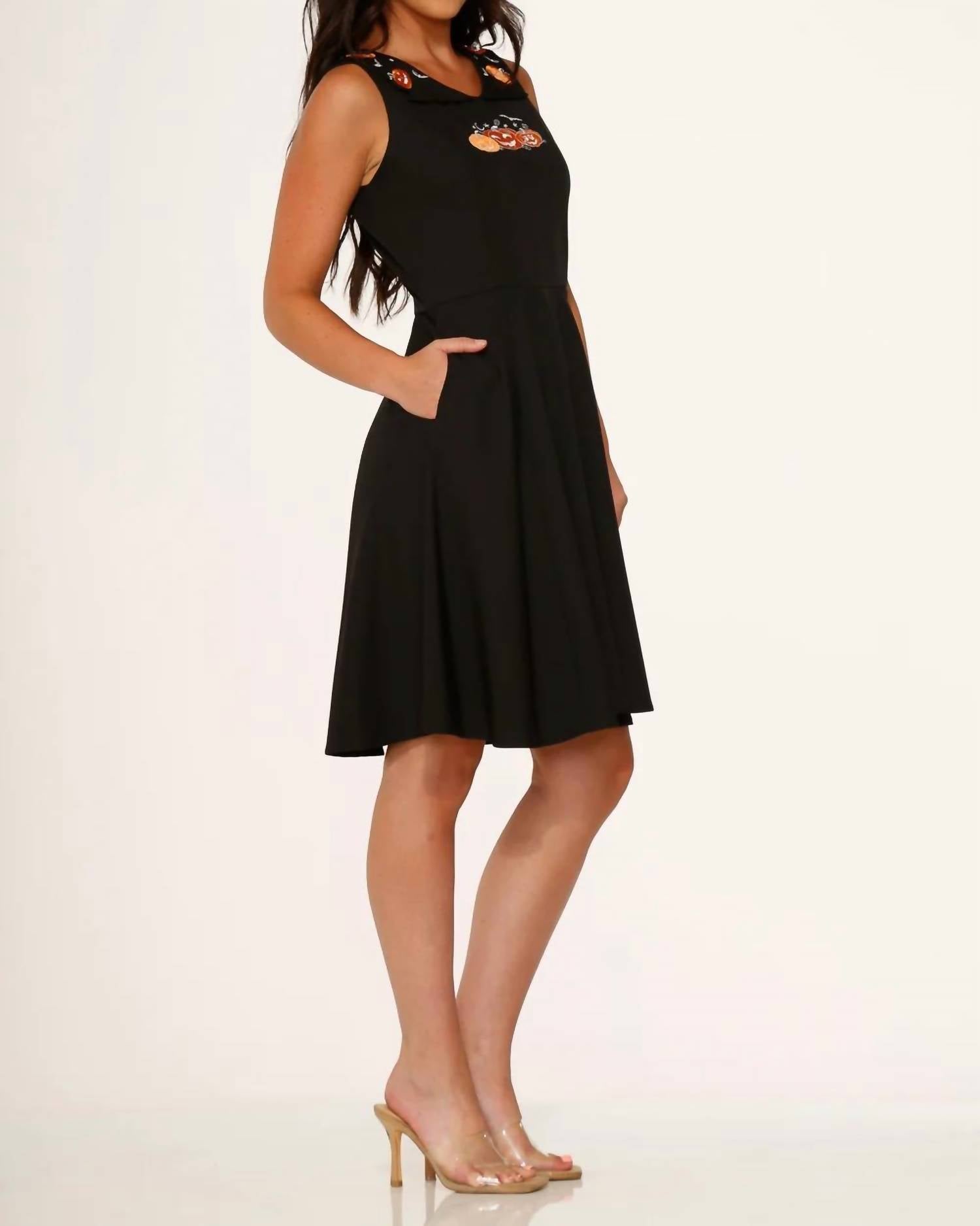 Orchid Bloom - Embroidery Swing Dress