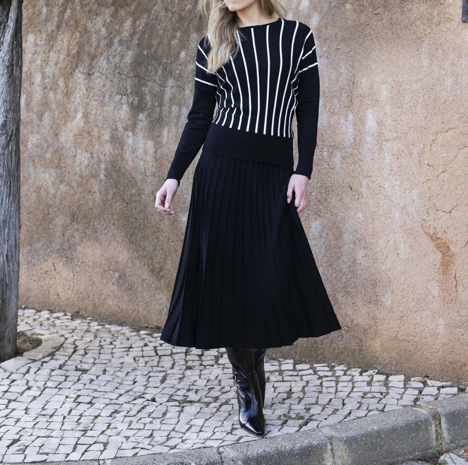 Marble - Ladies Vertical Striped Sweater
