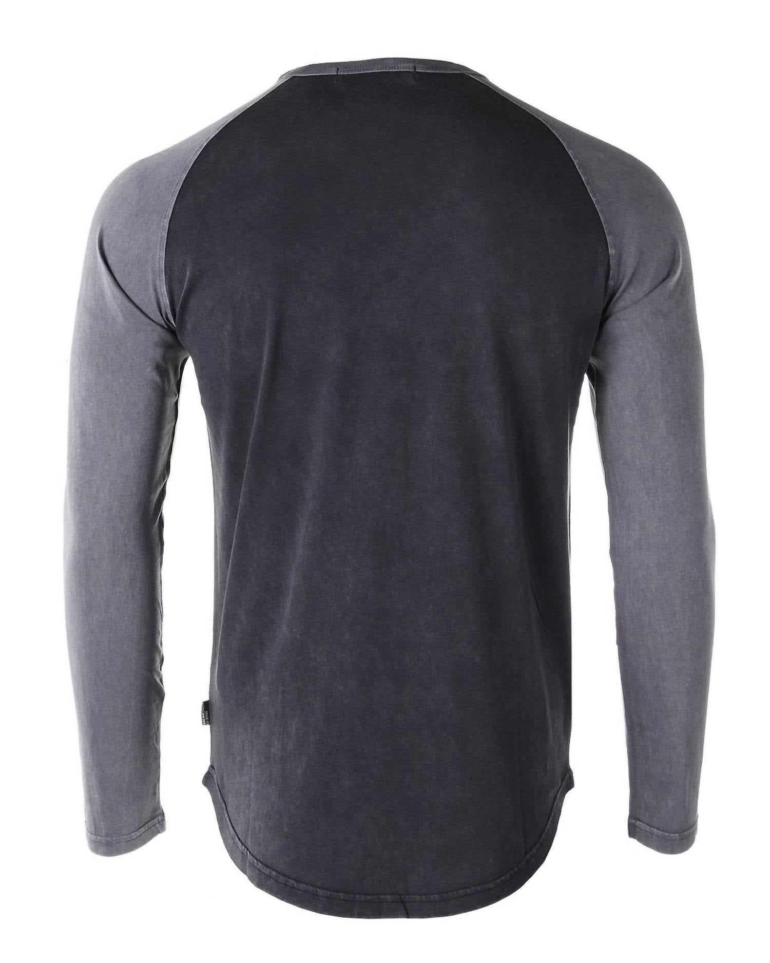 Zimego - Athletic Fit Baseball Retro Contrast Long Sleeve Raglan Tee