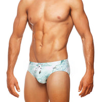 Tribe Positano Palms Lo Rise Swim Brief in mint - men's swimwear - alternate view