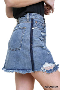 Umgee - Distressed Mini Skirt