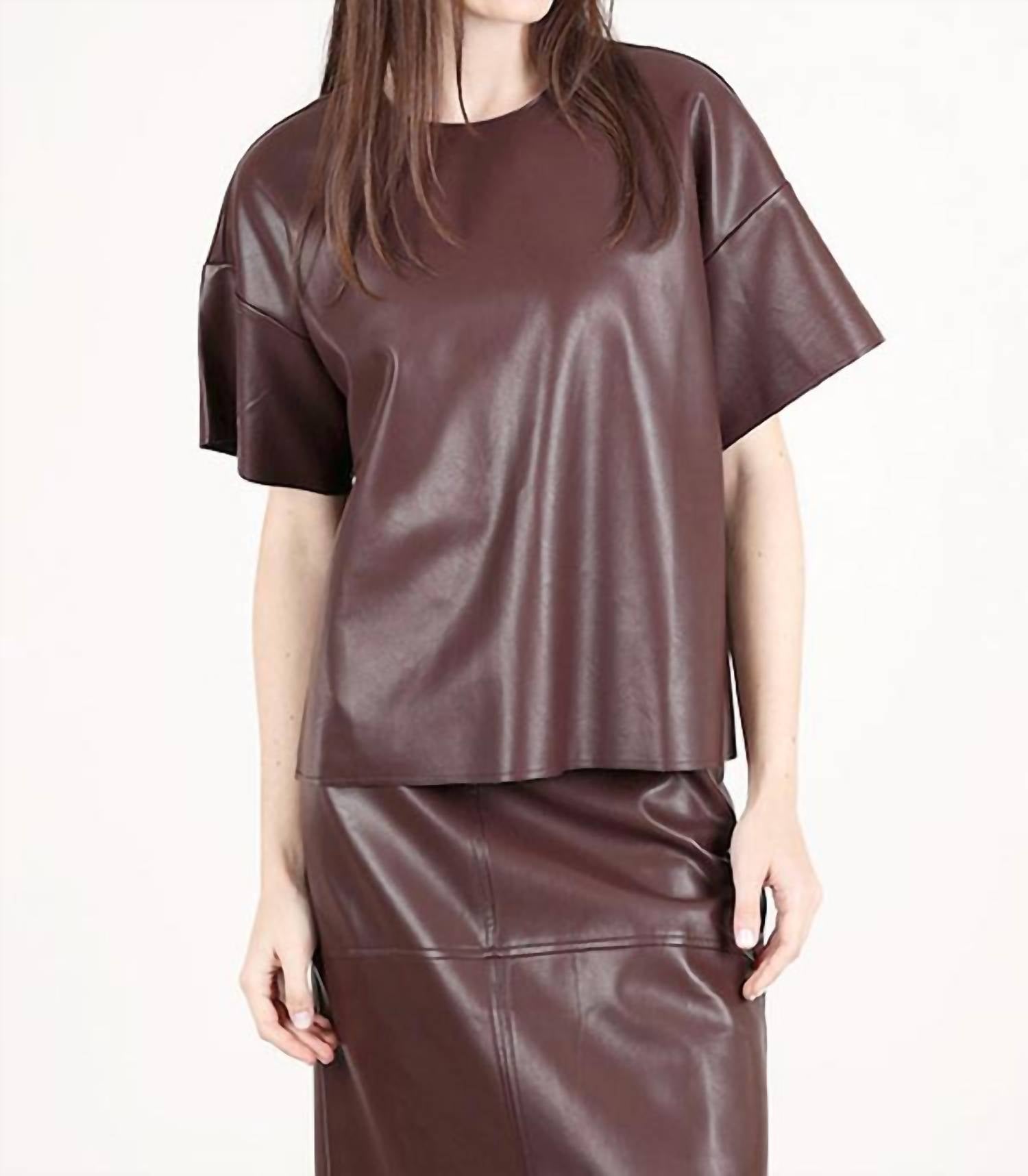 Grade & Gather - Emelia Faux Leather Top