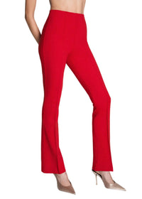 Spanx Ponte Micro Flare Pant in red - women's pants - detail view