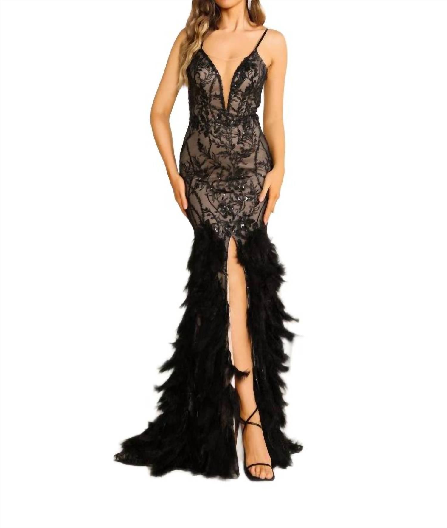 Terani Couture - Sophisticated Prom Homecoming Long Formal Beaded Tulle Dress
