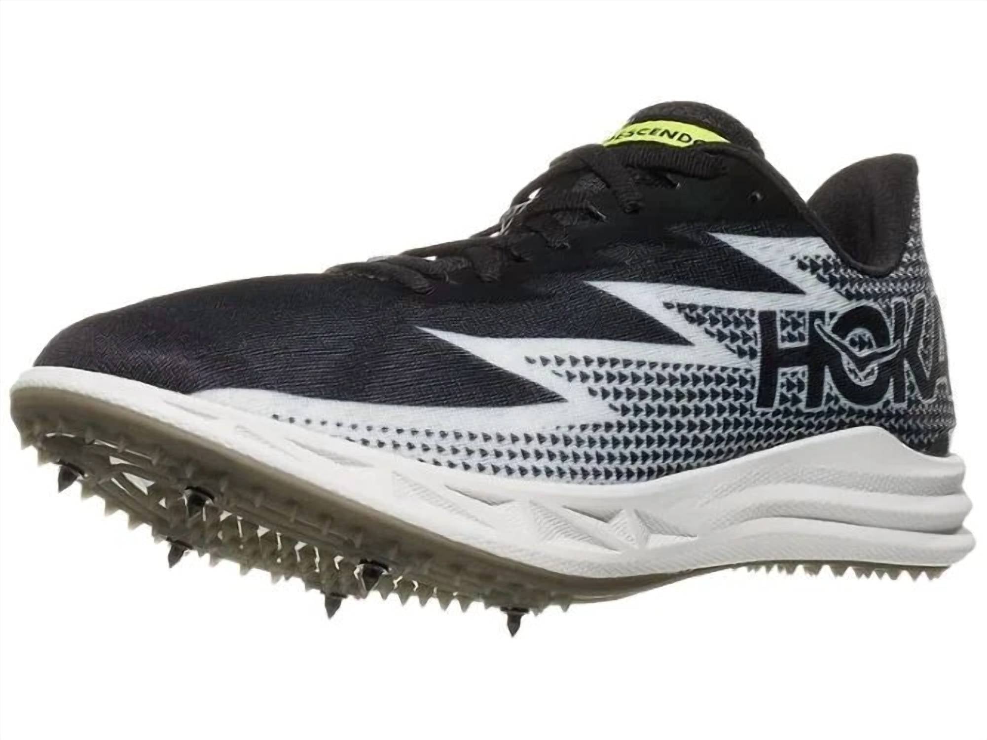 Hoka Unisex Crescendo Md Racing Shoes in black white 1 - women's shoe - alternate view