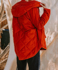 Oddi - Quilted Drawstring Zip Jacket With Hood