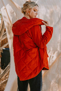 Oddi - Quilted Drawstring Zip Jacket With Hood