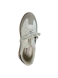 WILD DIVA Women's Retro Stripe Tennis Shoe in white - women's sneaker - detail view
