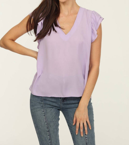 V-Neck Ruffle Blouse