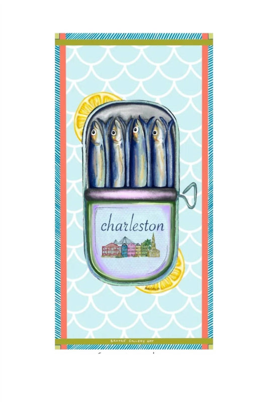 Brooke Callery Art - Charleston Sardines Beach Towel