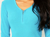 Angel Apparel - Zip V-neck Top