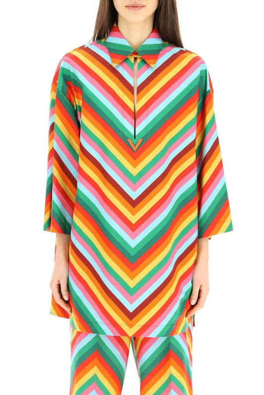 Valentino - Rainbow Striped Shirt