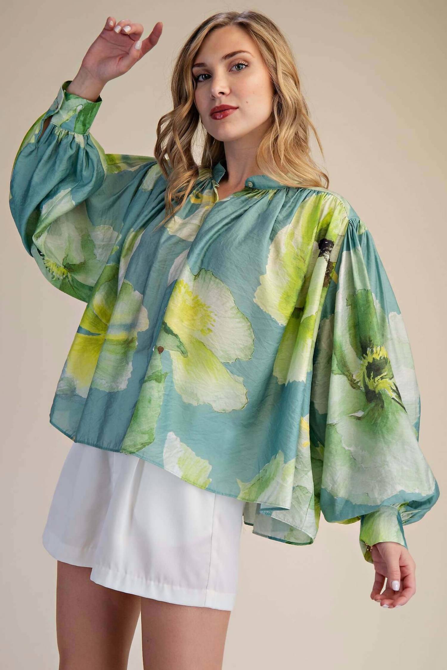 Glam - Floral Voluminous Blouse