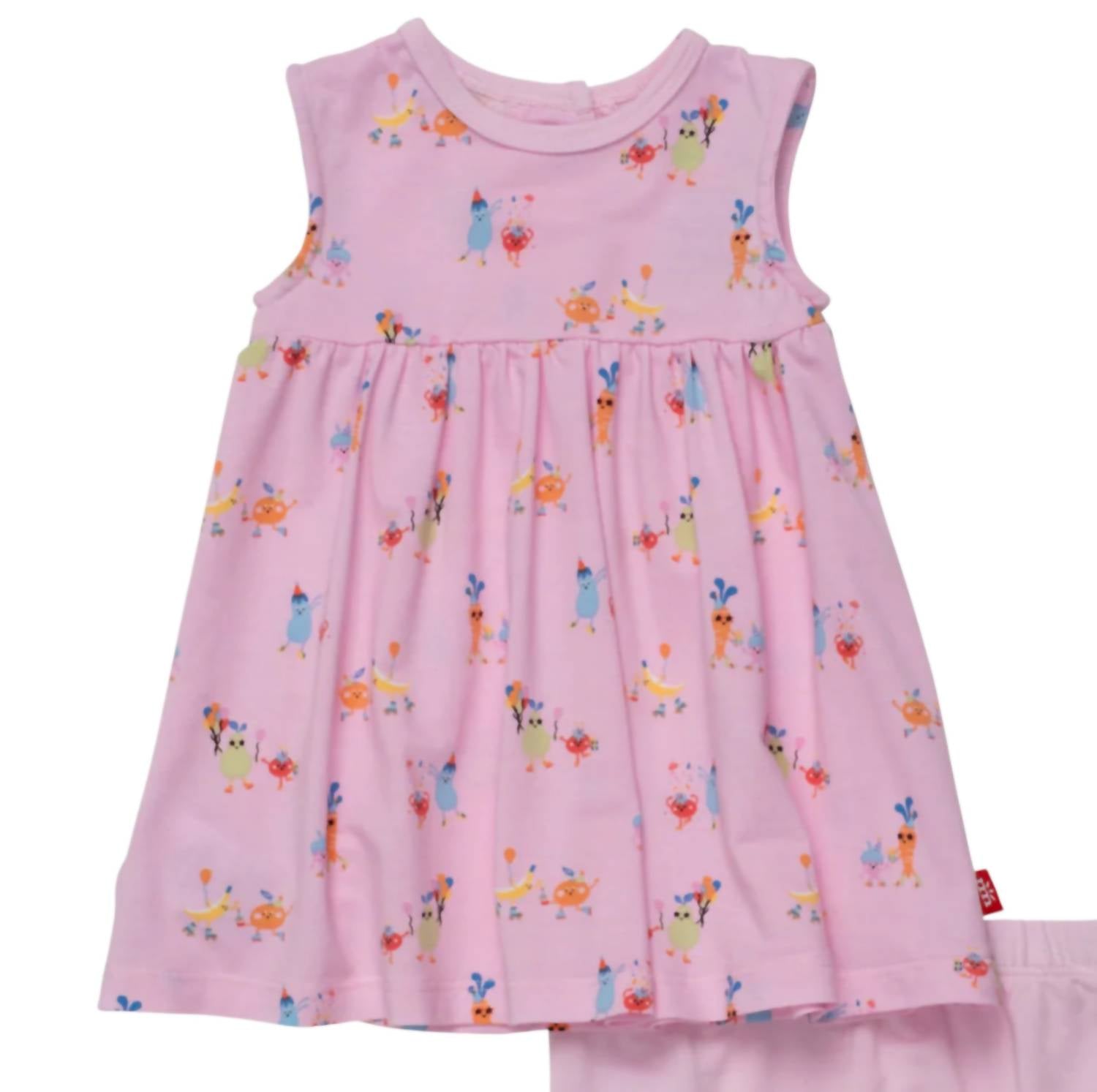 magnetic me Girls Diaper Cover And Baby Dress in turnip the beet - kids' dress - detail view