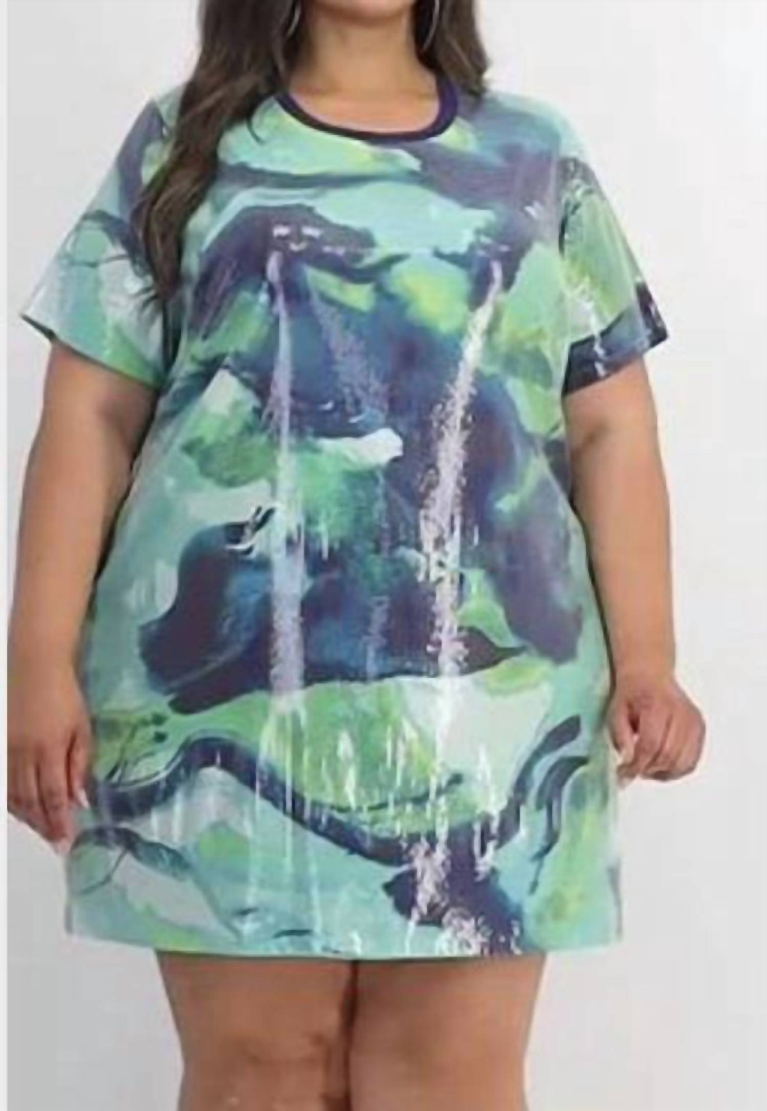 Nina Parker - Trendy Plus Printed Short Dress