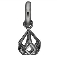 Story Jewellery - Women's Rhodium Plate Crystal Clear Drop Charm