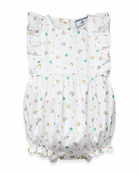Petite Plume - Girls Good Luck Charms Twill Ruffle Romper