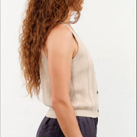 Demylee New York - Nyla Cotton Linen Ribbed Tank Vest