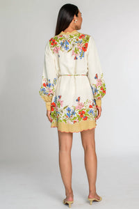 Elizabeth James The Label Tara Mini Dress in butterfly garden - women's dress - alternate view