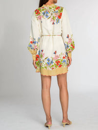 Elizabeth James The Label Tara Mini Dress in butterfly garden - women's dress - detail view