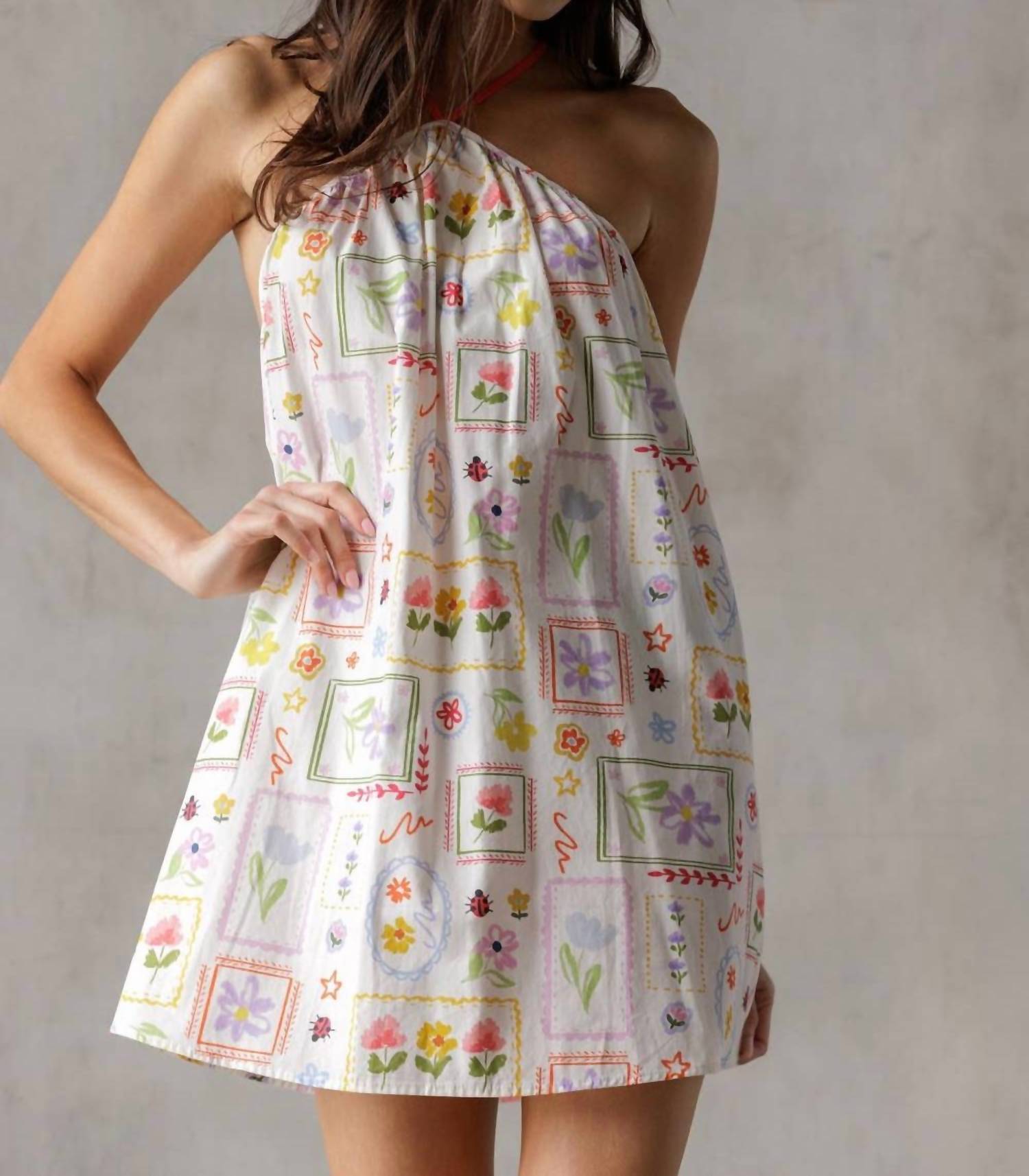 Storia - Floral Print Halter Dress
