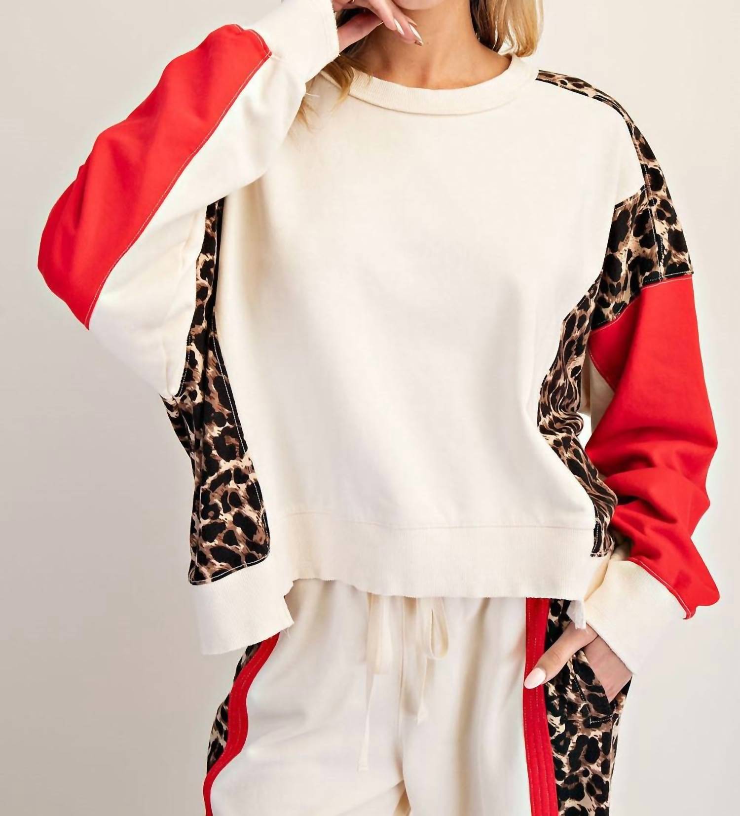Ee:Some - Leopard Color Block Tracksuit