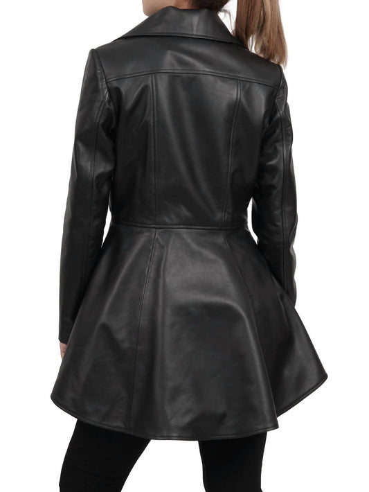 Decrum - Asymmetrical Peplum Leather Jacket