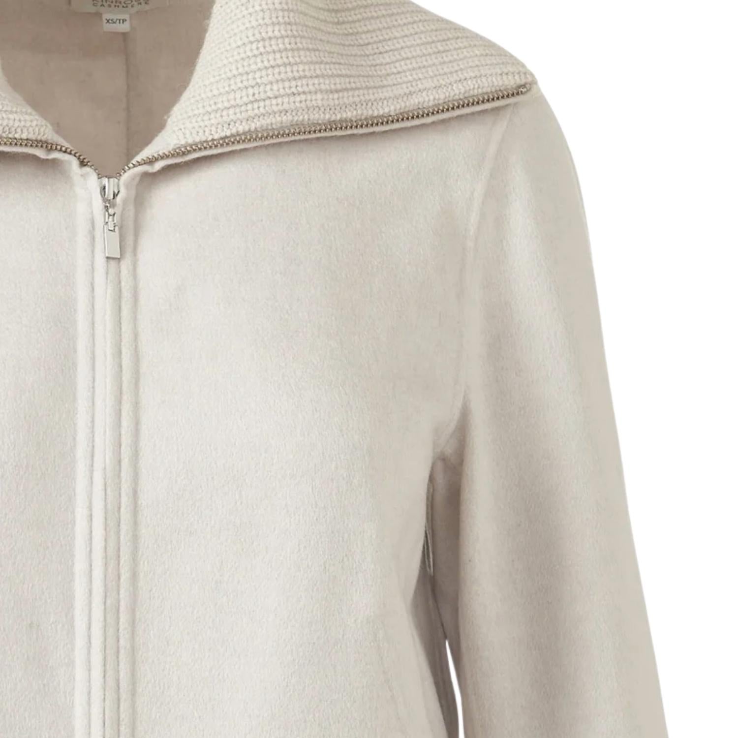 Kinross - Women's Knit Trim Zip Mock Coat