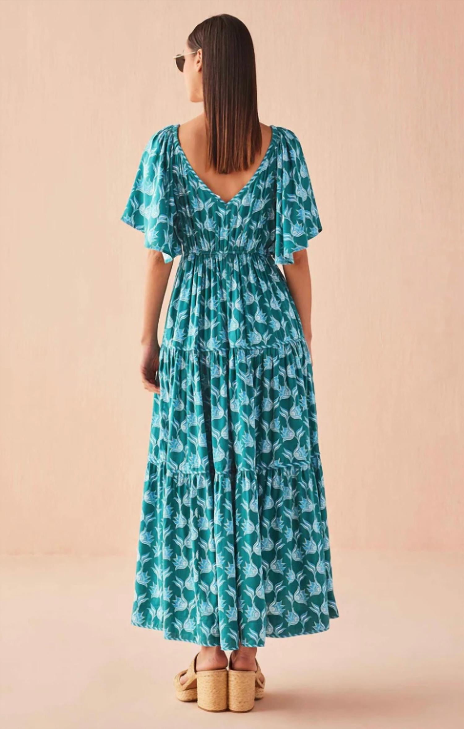 OMIKA Holis Maxi Dress in nicobar mantis - women's dress - alternate view