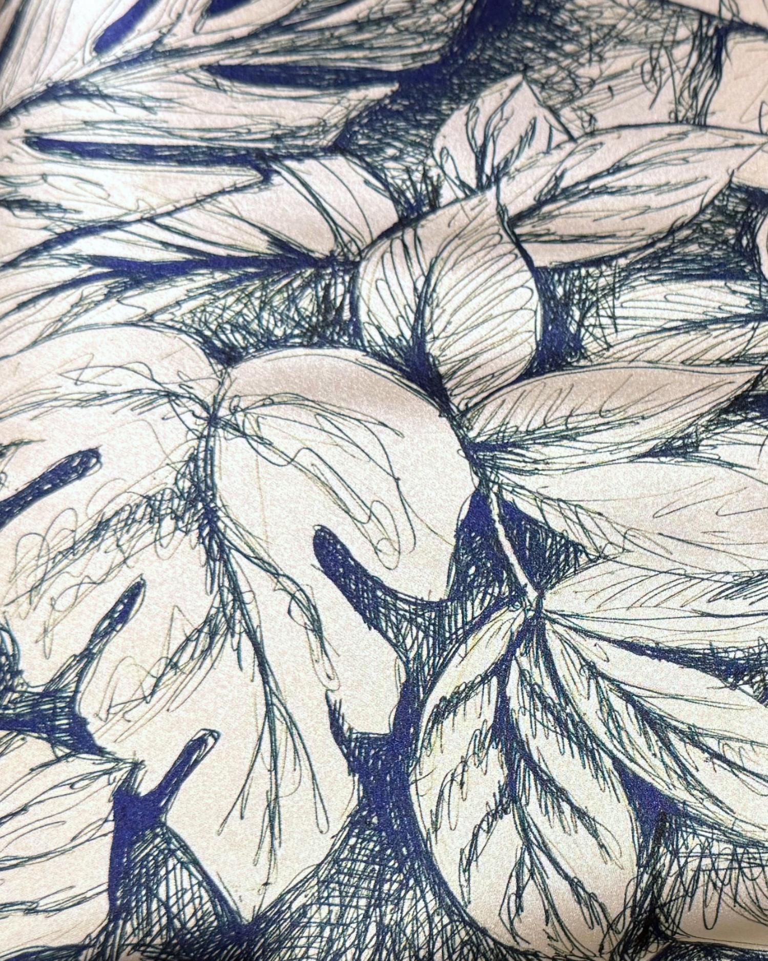 Go By Go Silk - Bias Leaf Print Midi Skirt