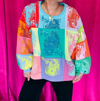 Queen Of Sparkles - Colorblock Card Logo Sweatshirt