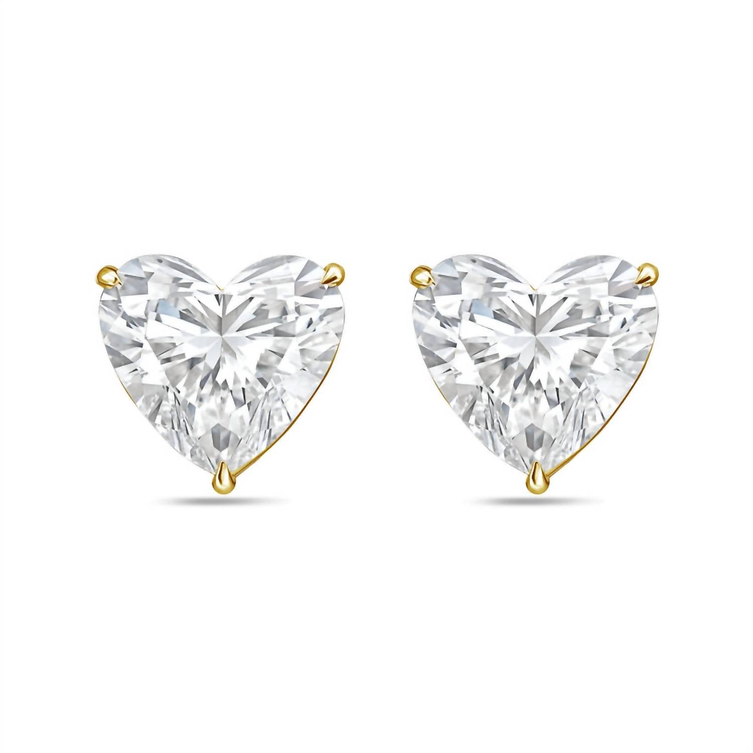 Diana M Jewels - Women's Heart Lab-grown Diamond Stud Earrings (12.00 Tcw) - Luxe