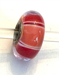 Trollbeads Women's Universal Charm Bead in unique red peach stripe - women's item