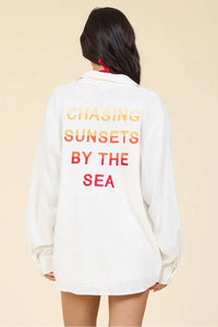 Surf Gypsy - Ombre Embroidered Shirt And Short Set