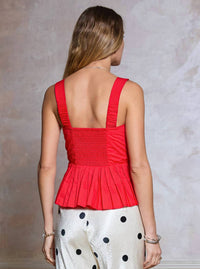 Current Air - Sleeveless Embroidered Peplum Top