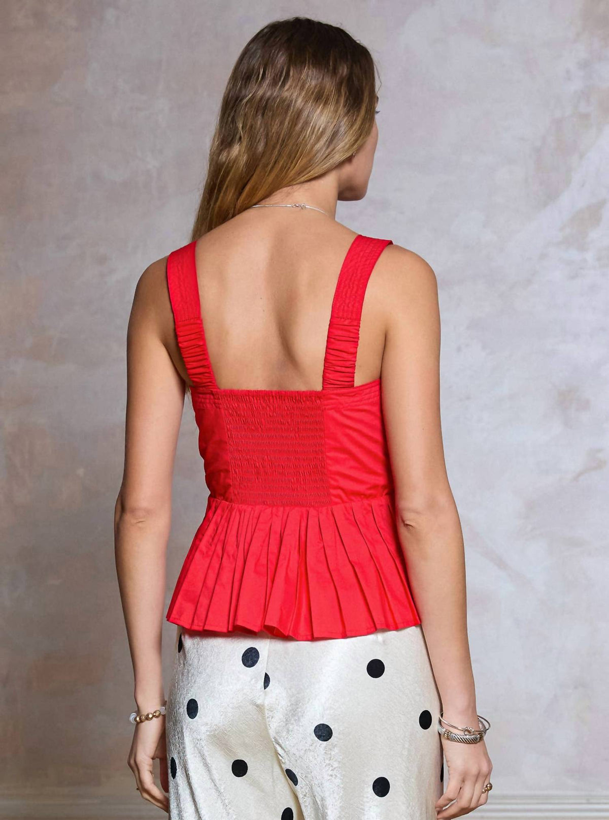 Current Air - Sleeveless Embroidered Peplum Top