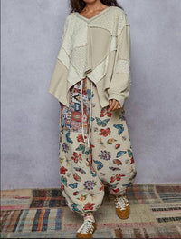 Pol - V-neck Balloon Sleeve Relaxed Fit Top