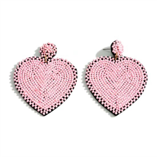 Bosuk - Heart Seed Bead Earrings