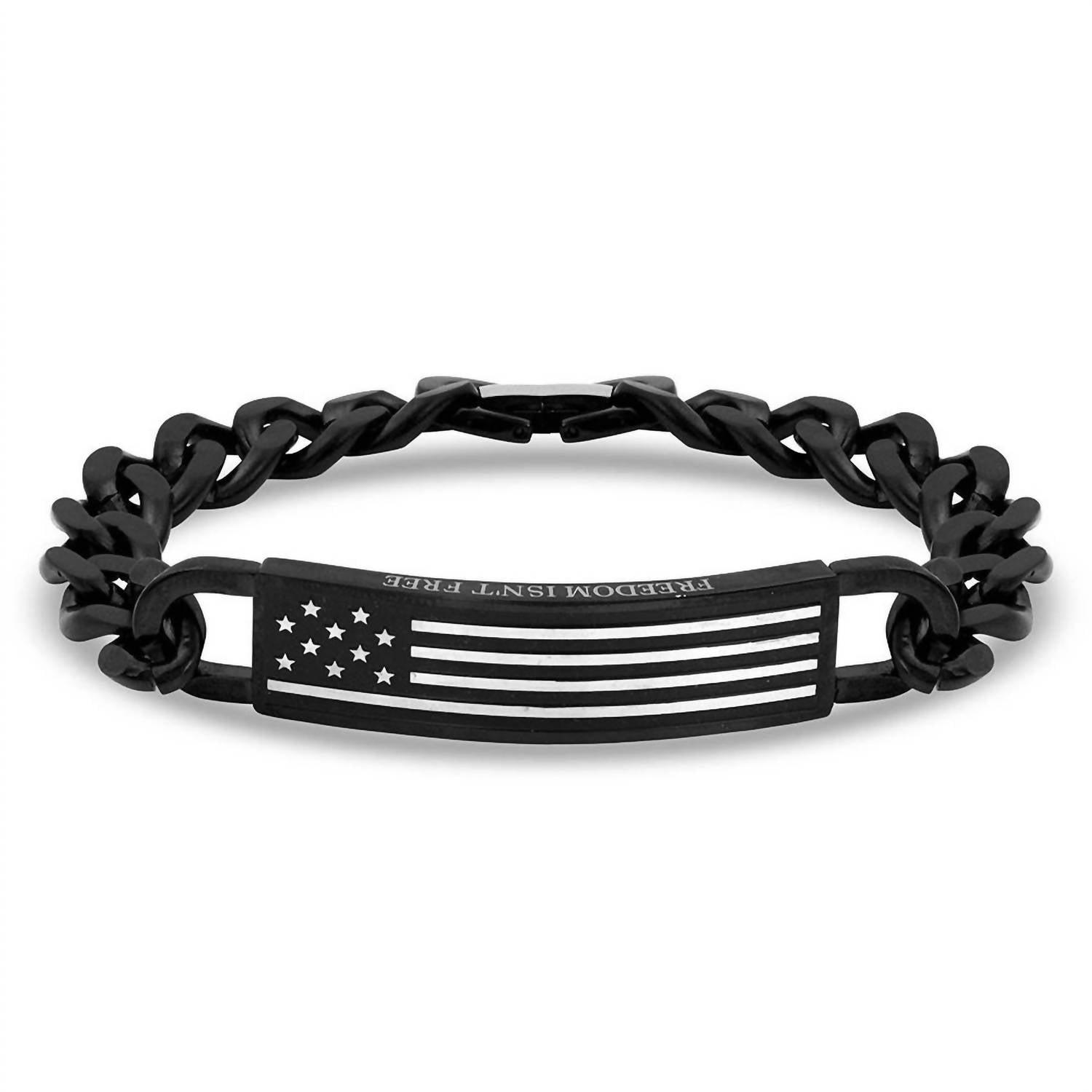 Montana Silversmiths Men's Kristy Titus Let Freedom Ring Id Bracelet in black - men's jewelry