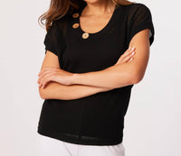 French Kyss - Crochet Scoop Short Sleeve Top