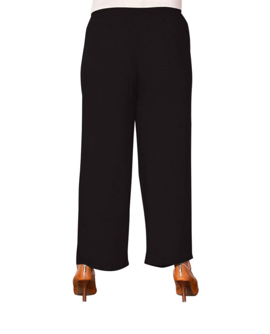 On The Plus Side - Essential Wide Leg Rayon Pants - Plus