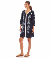 Karen Kane - Basilia Blouson Sleeve Embroidered Mini Peasant Dress