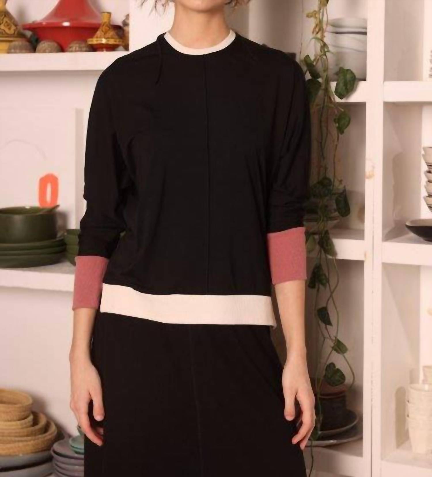 Simondona - Crewneck With Dolman Sleeve Top
