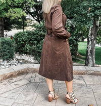 TRIBAL Long Sleeve Shirt Dress in cocoa - women's dress - detail view
