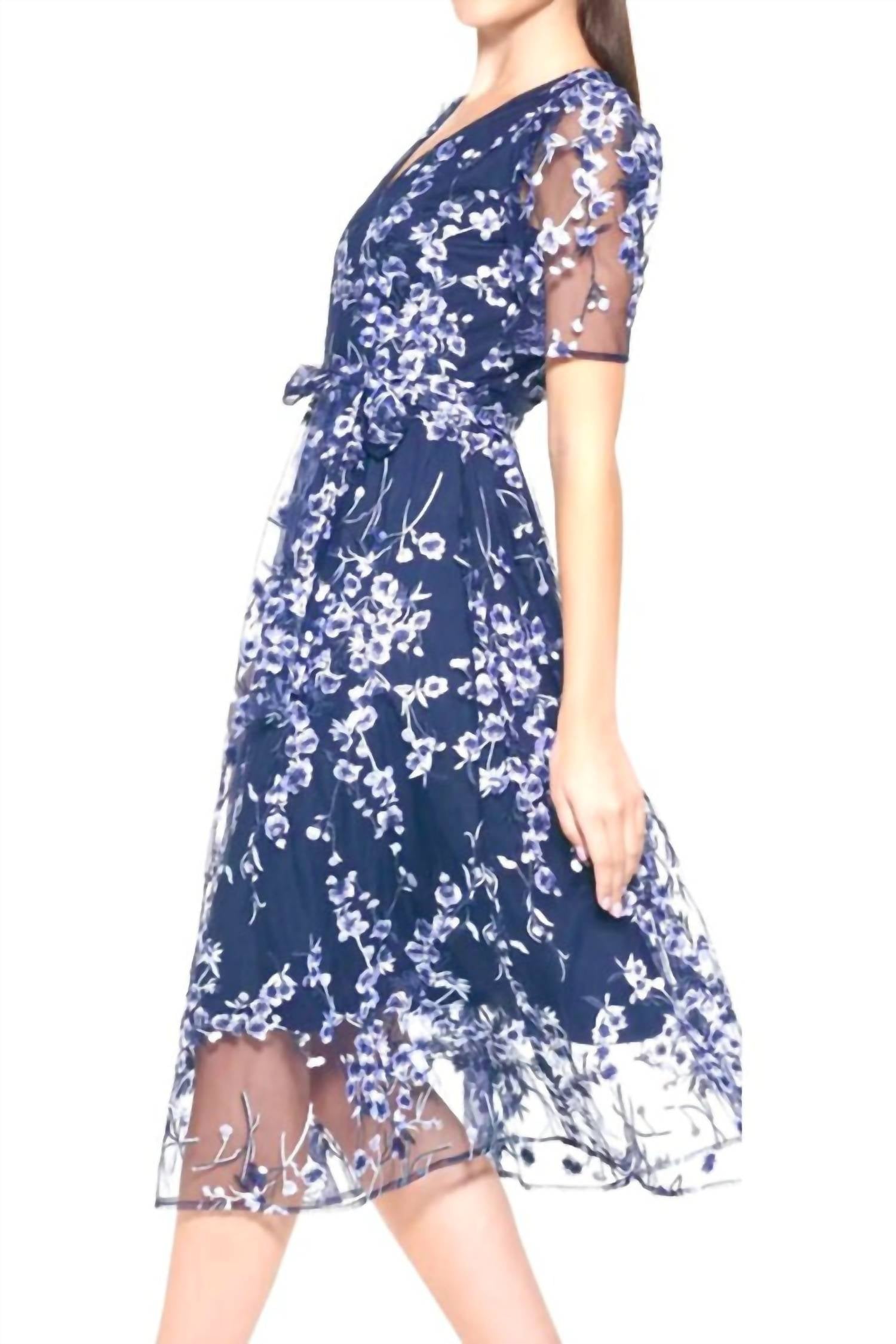 Kensie - Embroidery Mesh Midi Dress